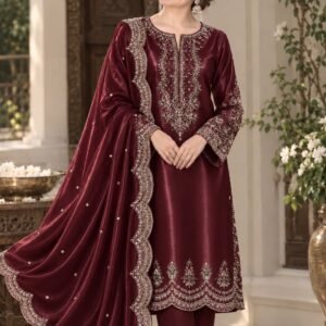 Fully Heavy Embroidered sheesha/lava Silk 3PC
