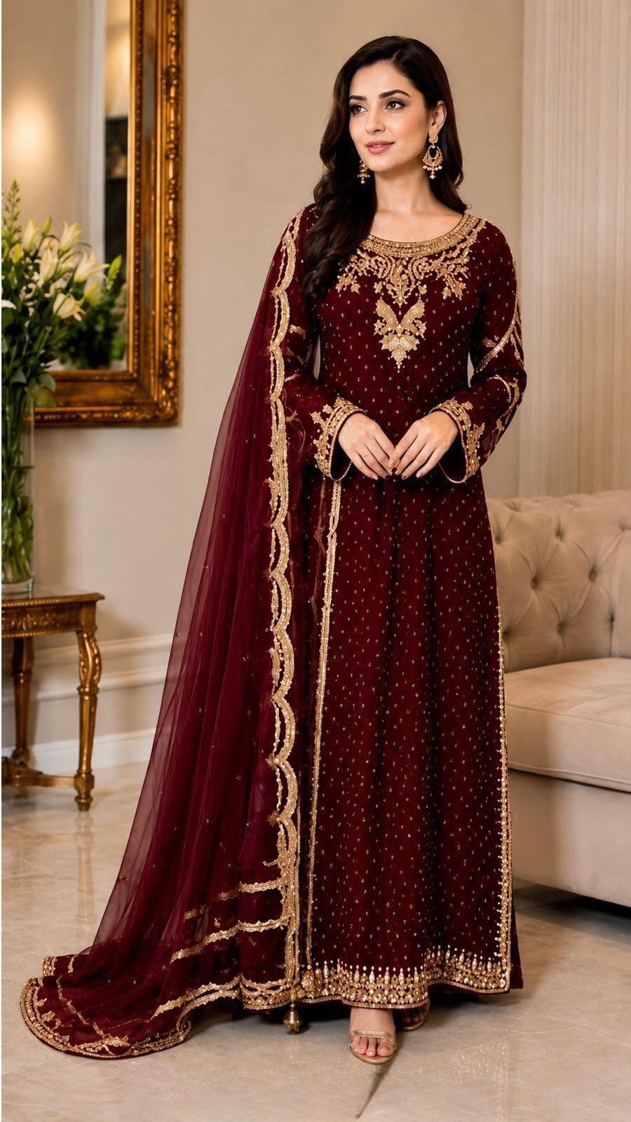 CHIFFON fully heavy embroidered 3 PC - Image 5