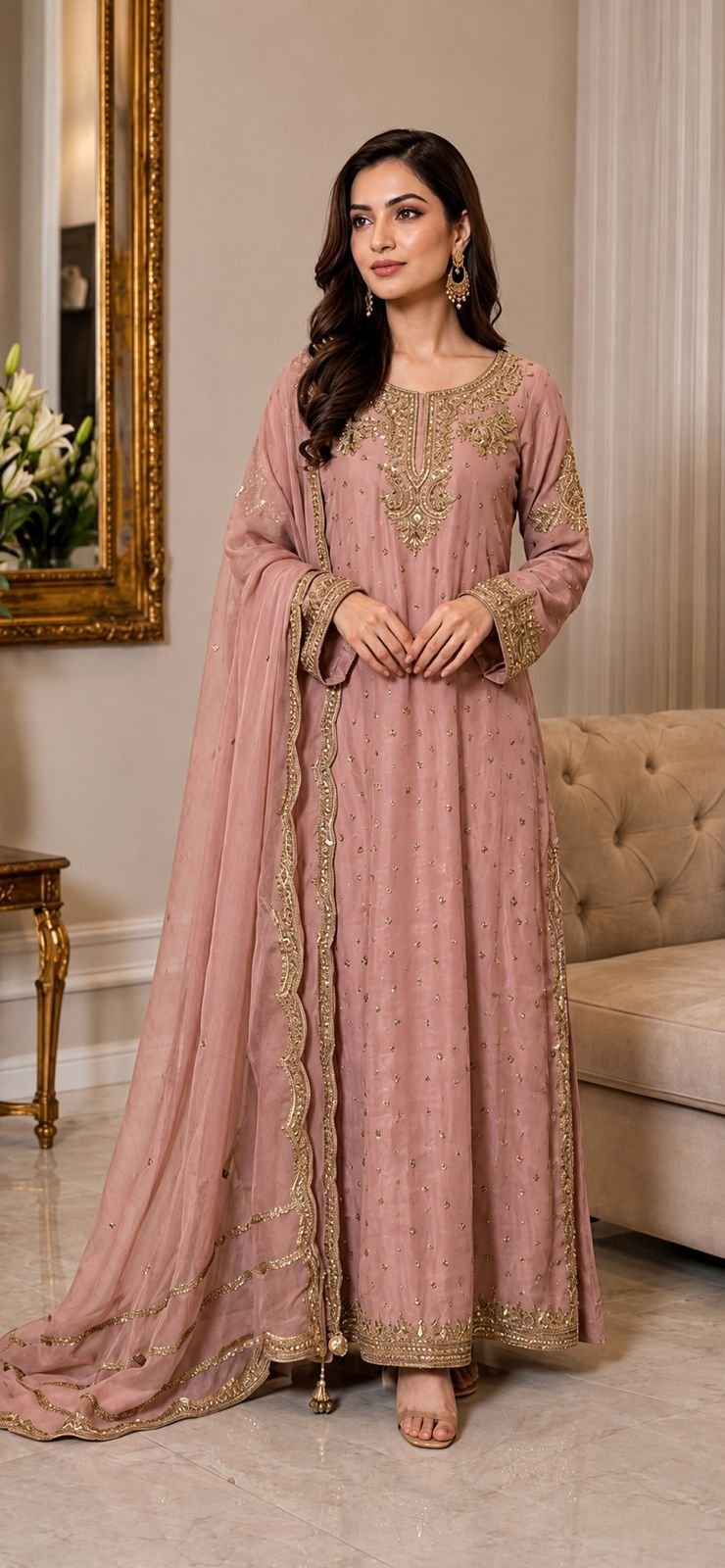 CHIFFON fully heavy embroidered 3 PC